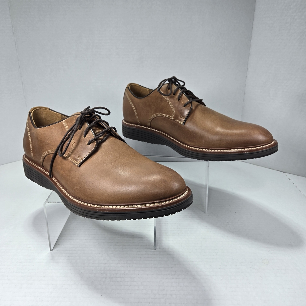 Johnston & Murphy Upton Tan Oiled Full-grain Leather Oxford Loafers Size 11 Wide